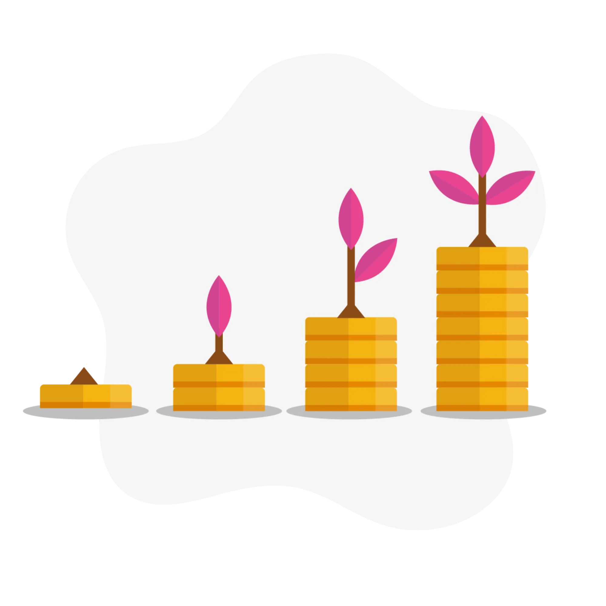 image d'une plante qui grandit et qui permet une croissance d'argent