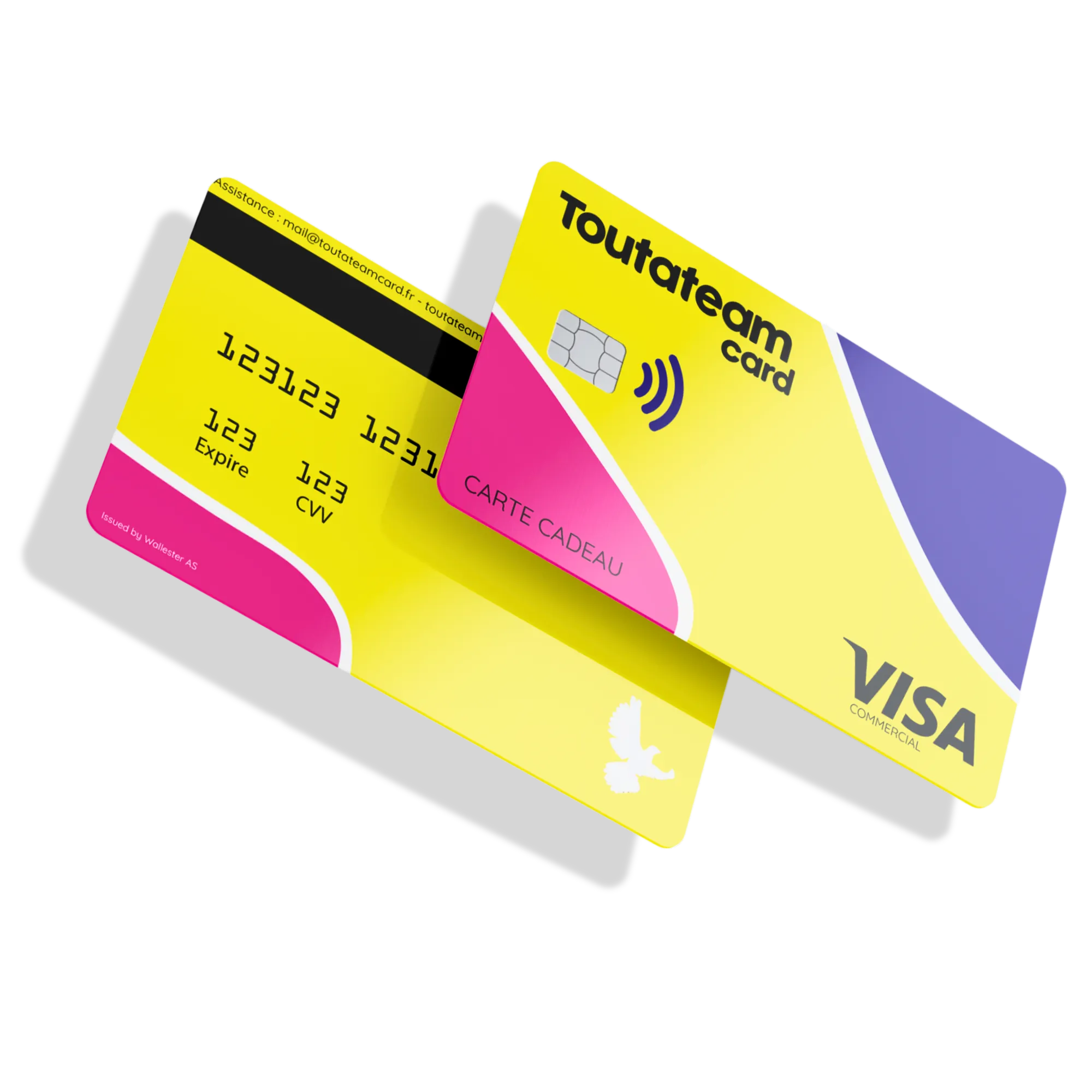image d'une carte bancaire Toutateam card recto verso
